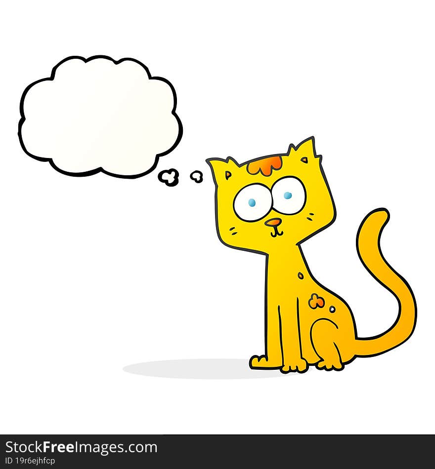 Thought Bubble Cartoon Cat