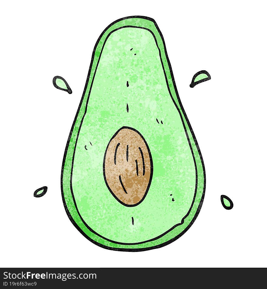 textured cartoon avocado