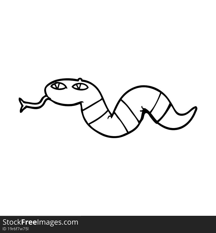 line drawing cartoon of a snake