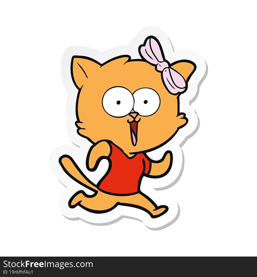 sticker of a cartoon cat