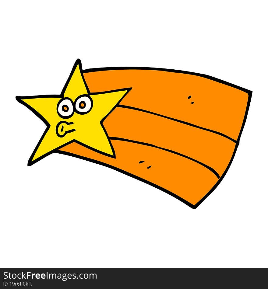 hand drawn doodle style cartoon shooting star