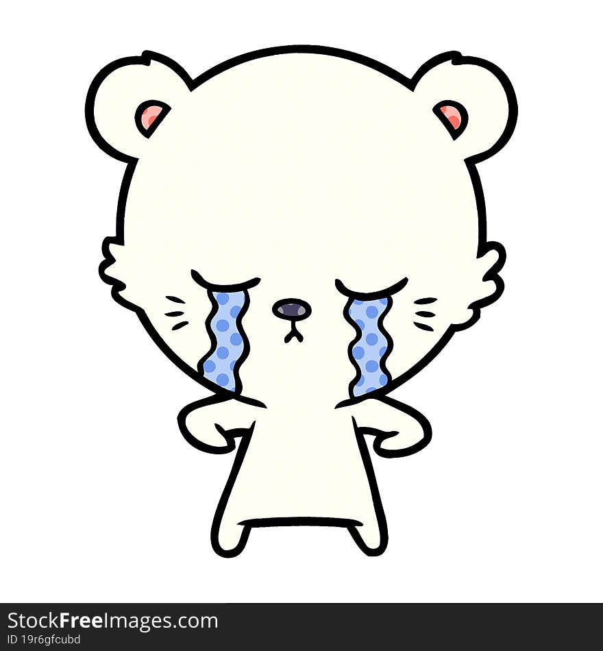 crying cartoon polarbear. crying cartoon polarbear