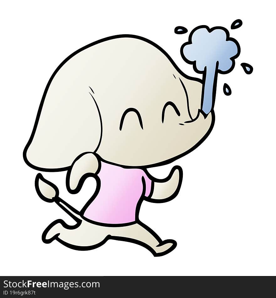 cute cartoon elephant spouting water. cute cartoon elephant spouting water