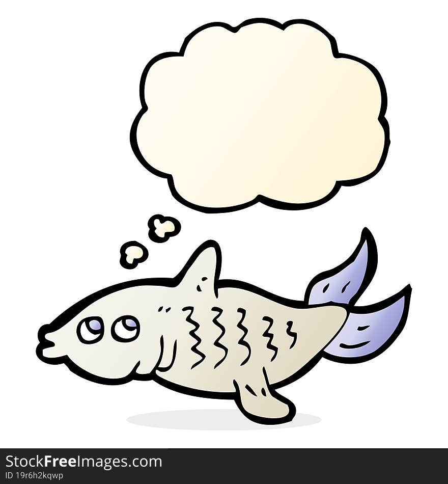 cartoon fish with thought bubble