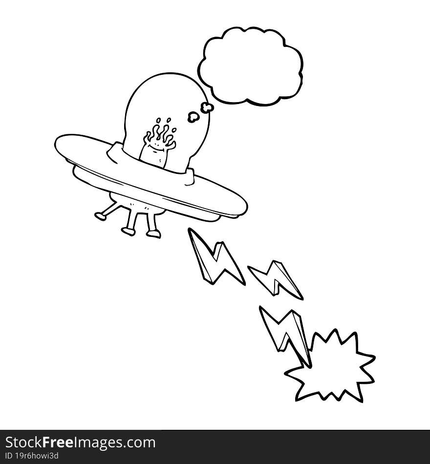 Thought Bubble Cartoon Flying Saucer