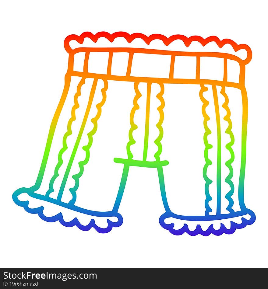 rainbow gradient line drawing cartoon underwear