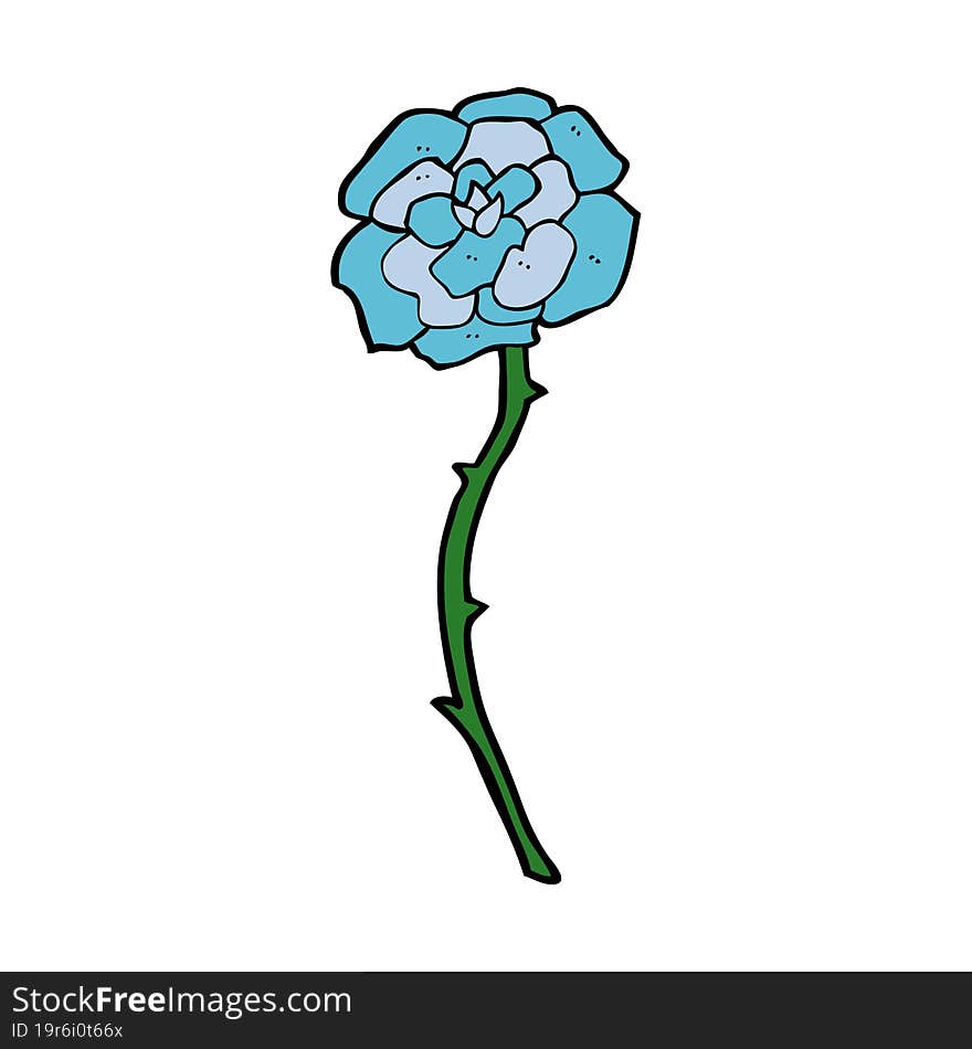 Blue Flower Tattoo Cartoon