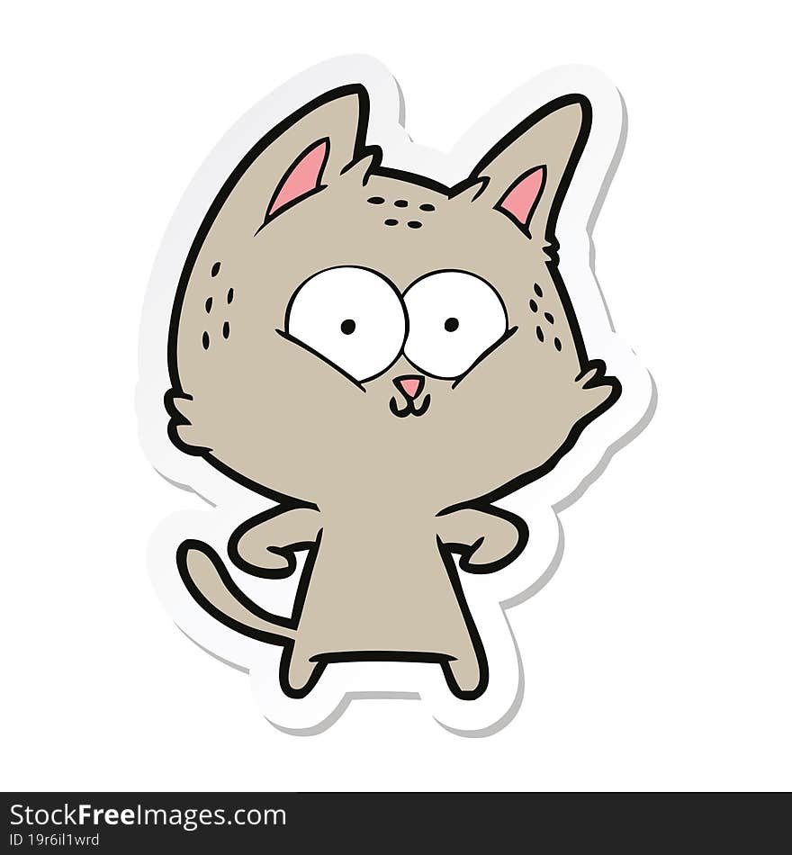 Sticker Of A Cartoon Cat