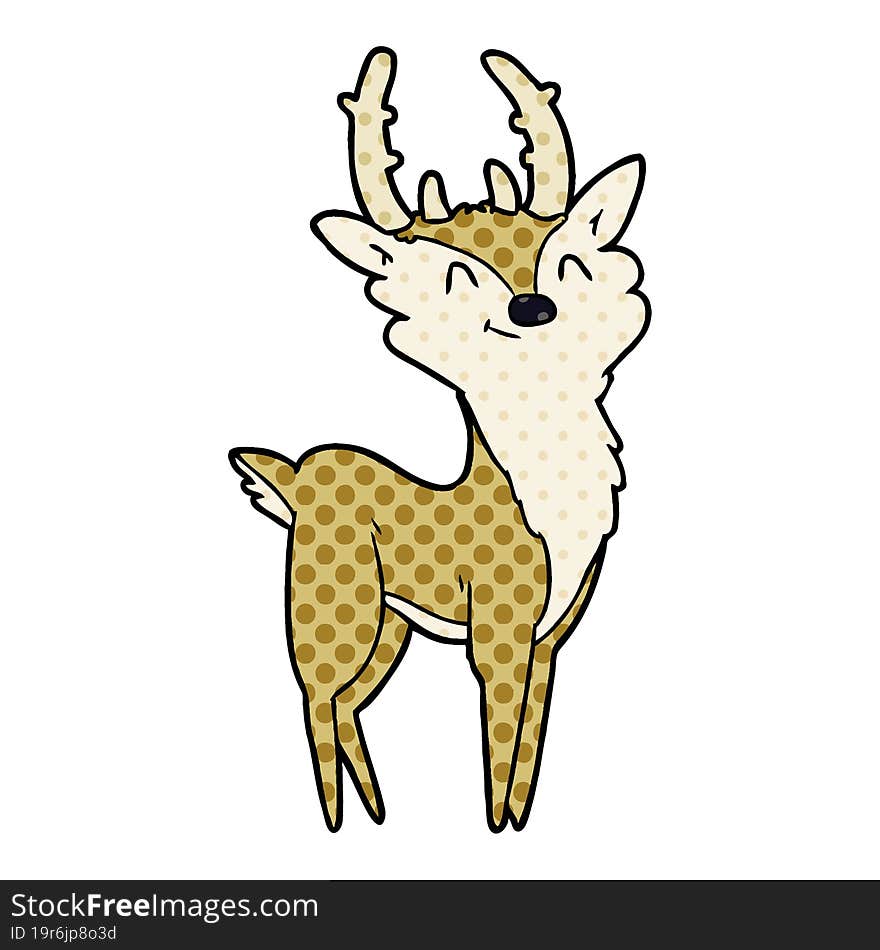 cartoon happy stag. cartoon happy stag