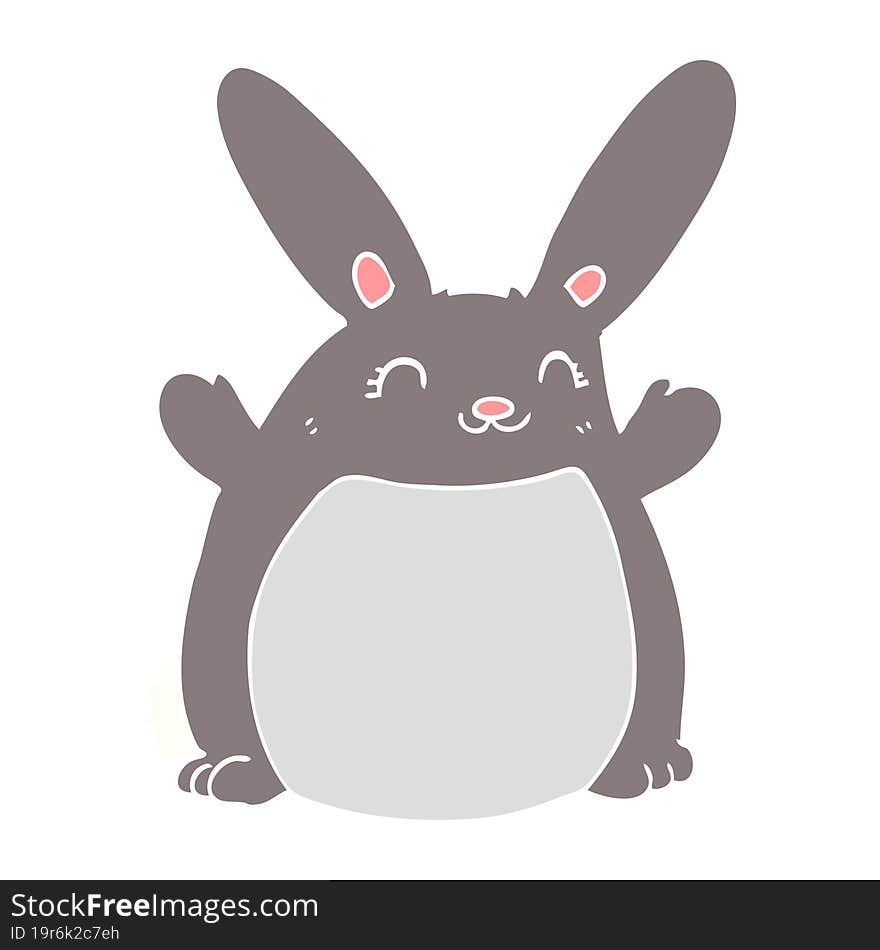 flat color style cartoon rabbit