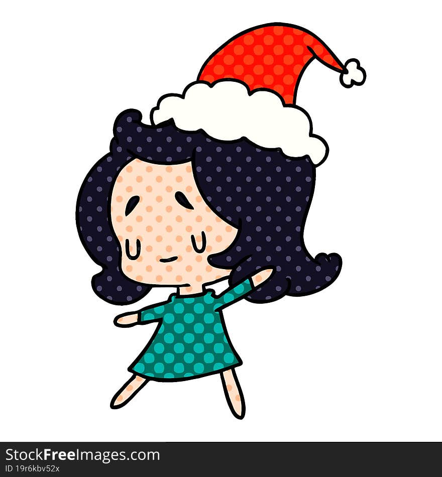 Christmas Cartoon Of Kawaii Girl