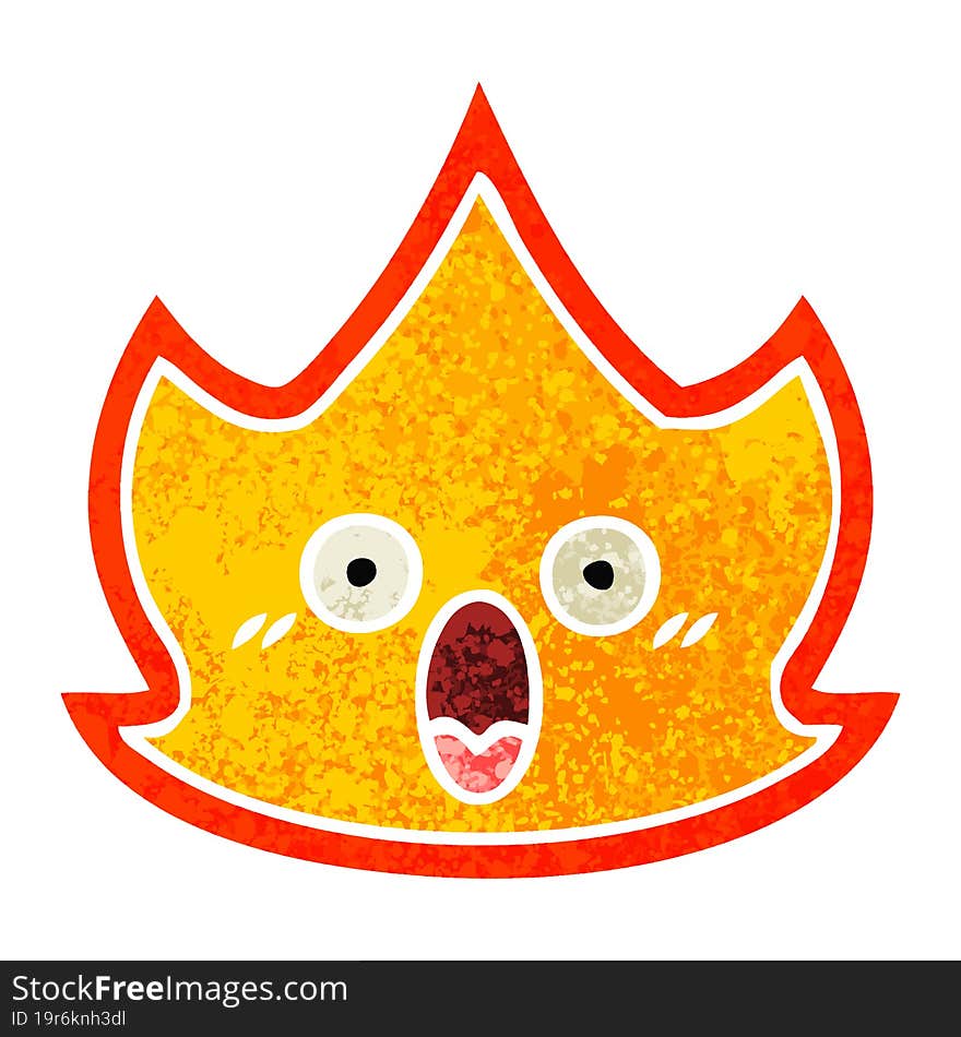 Retro Illustration Style Cartoon Fire