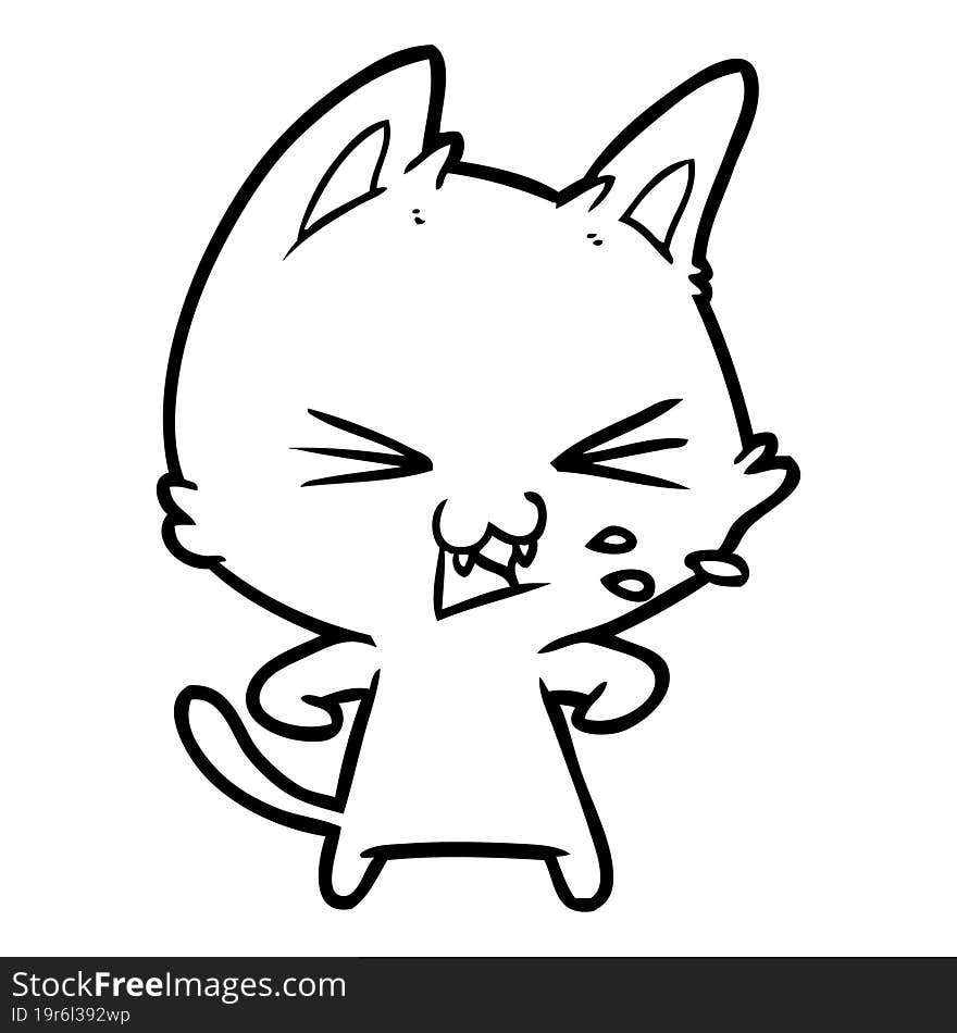 cartoon cat hissing. cartoon cat hissing