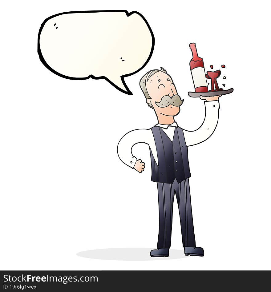 speech bubble cartoon waiter