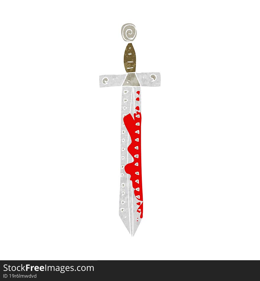 cartoon blood splattered sword