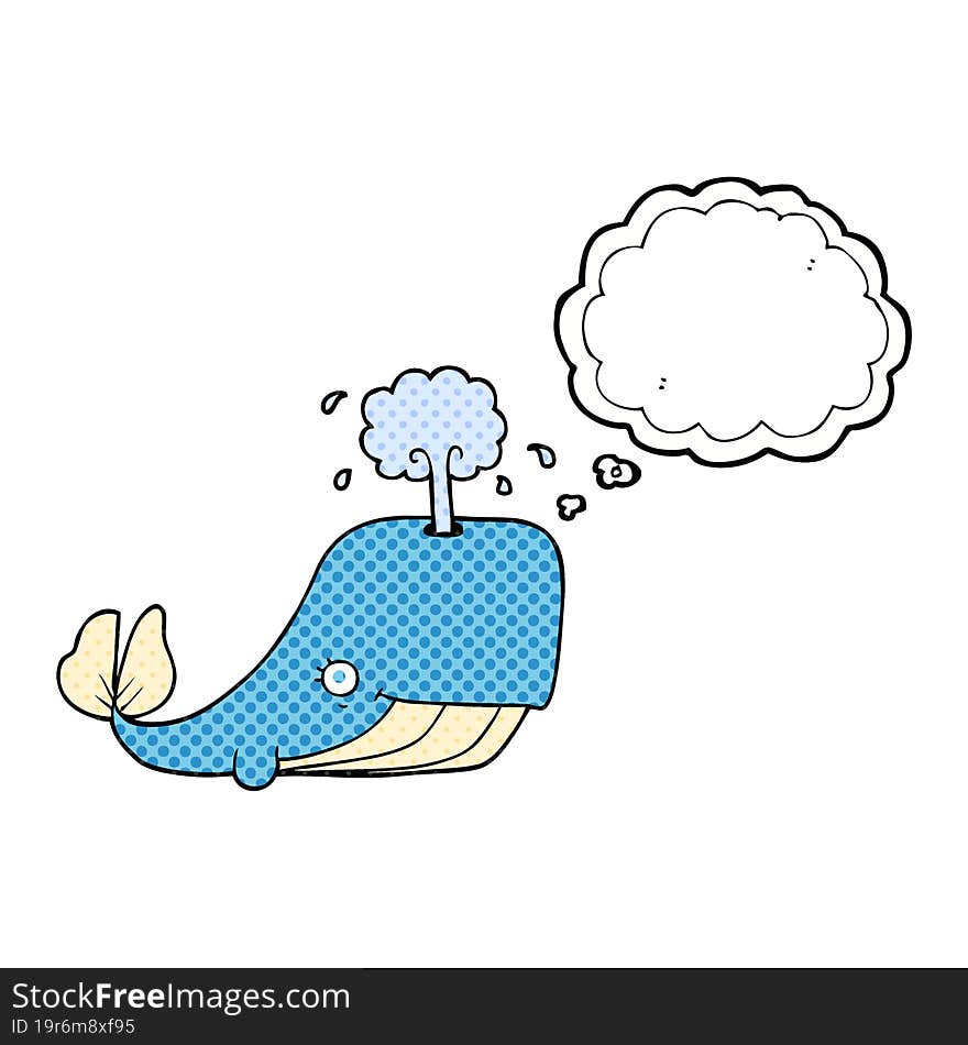 thought bubble cartoon whale spouting water