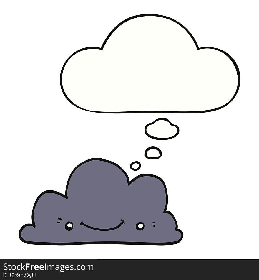 cute cartoon cloud and thought bubble