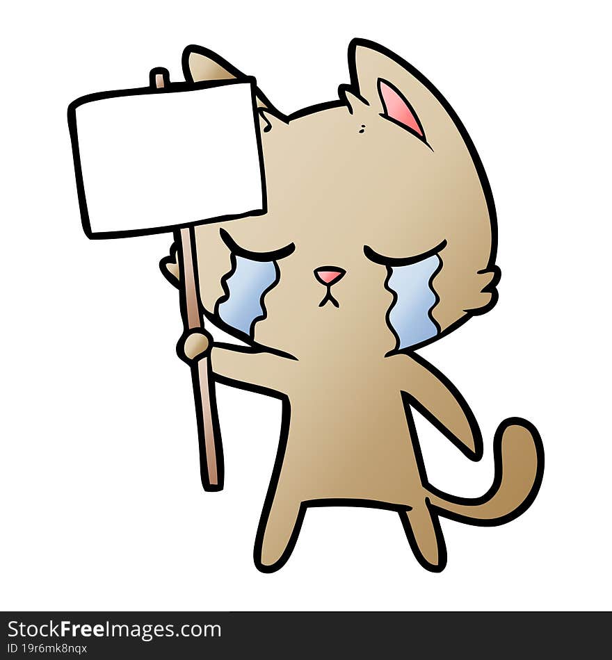 crying cartoon cat. crying cartoon cat