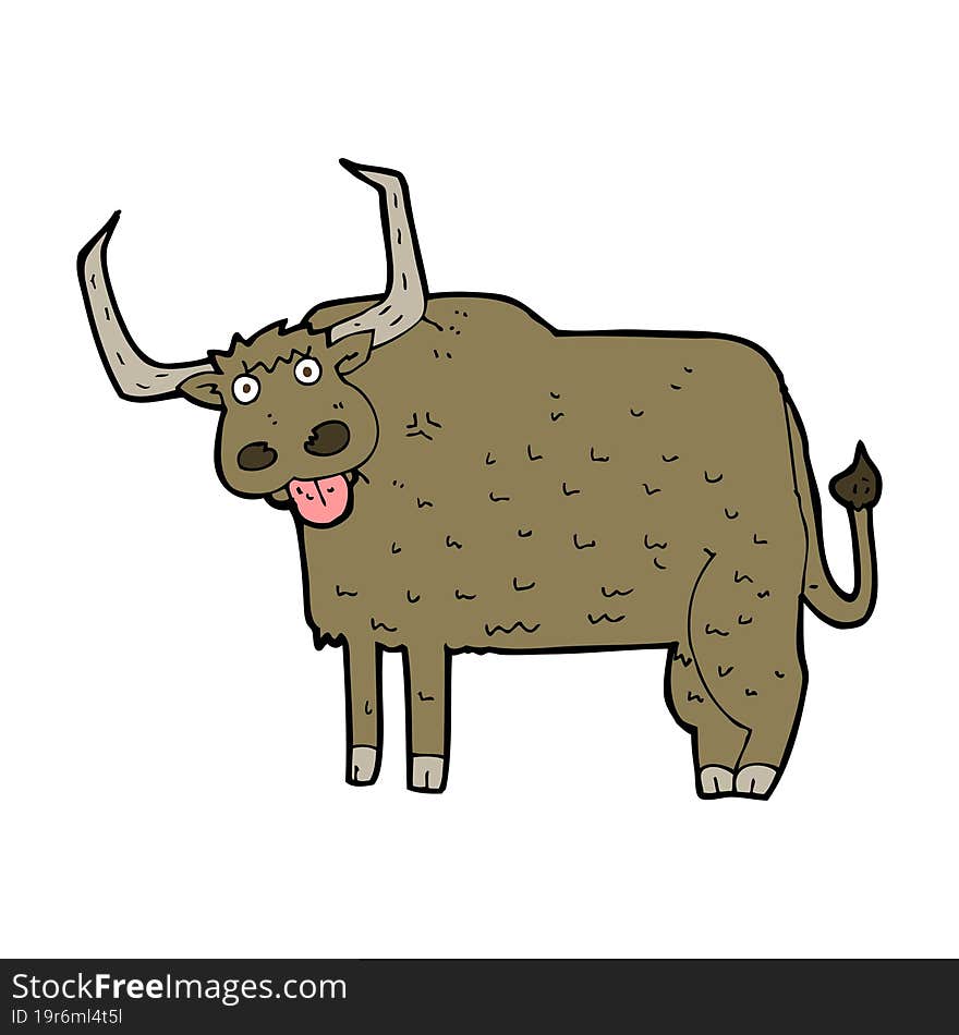 cartoon hairy cow