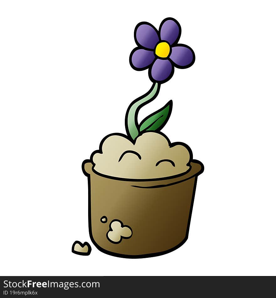 Cartoon Doodle Flower Pot