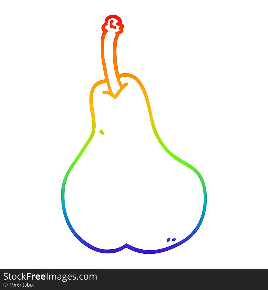 rainbow gradient line drawing cartoon pear