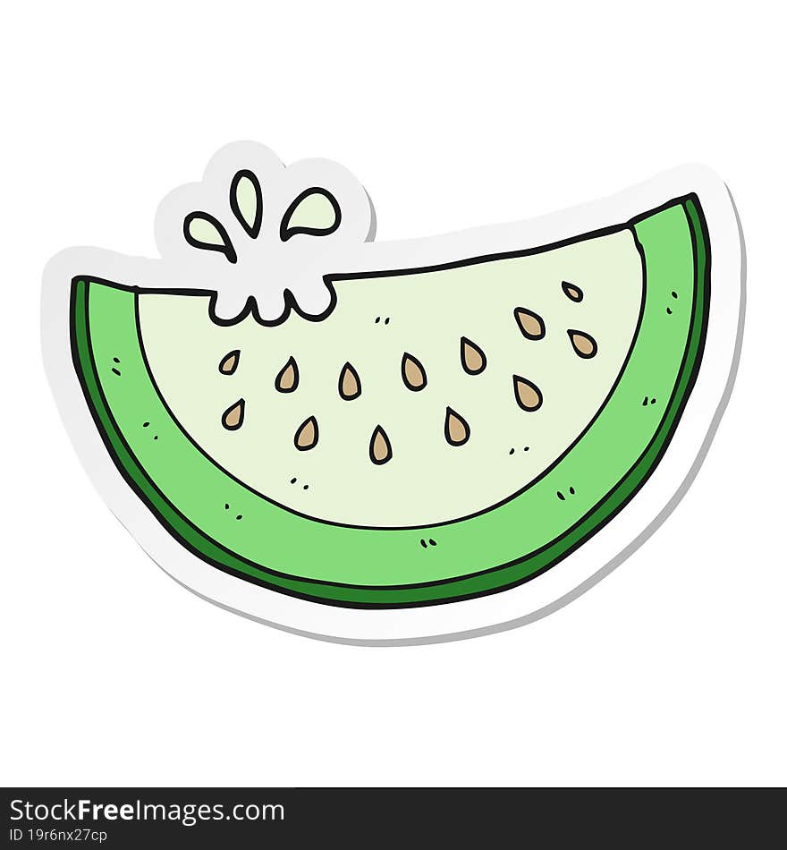 Sticker Of A Cartoon Melon Slice