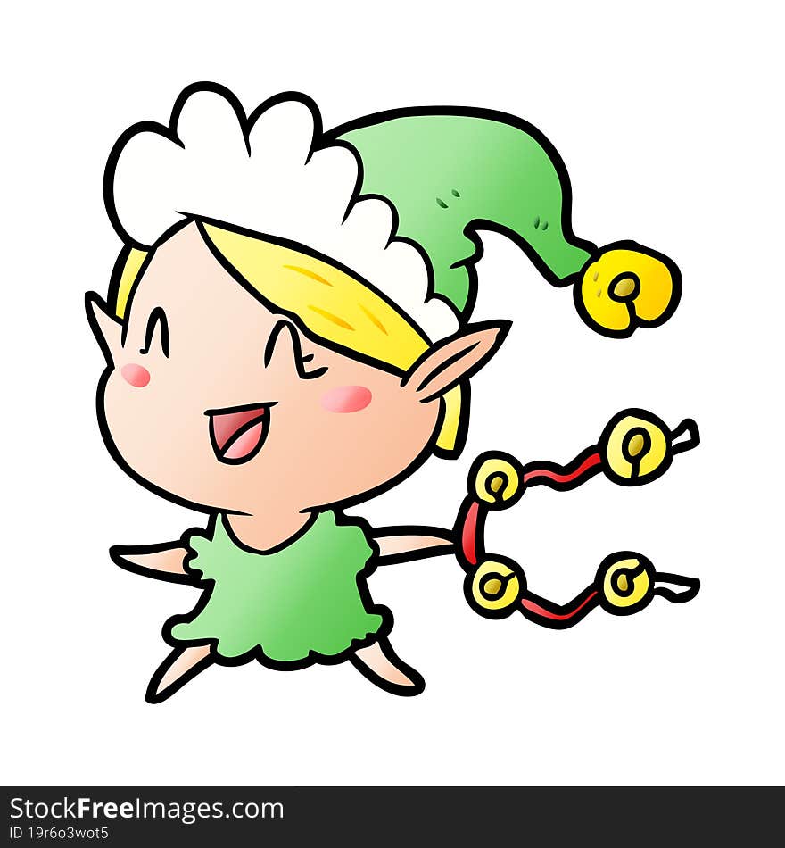 cartoon happy christmas elf. cartoon happy christmas elf