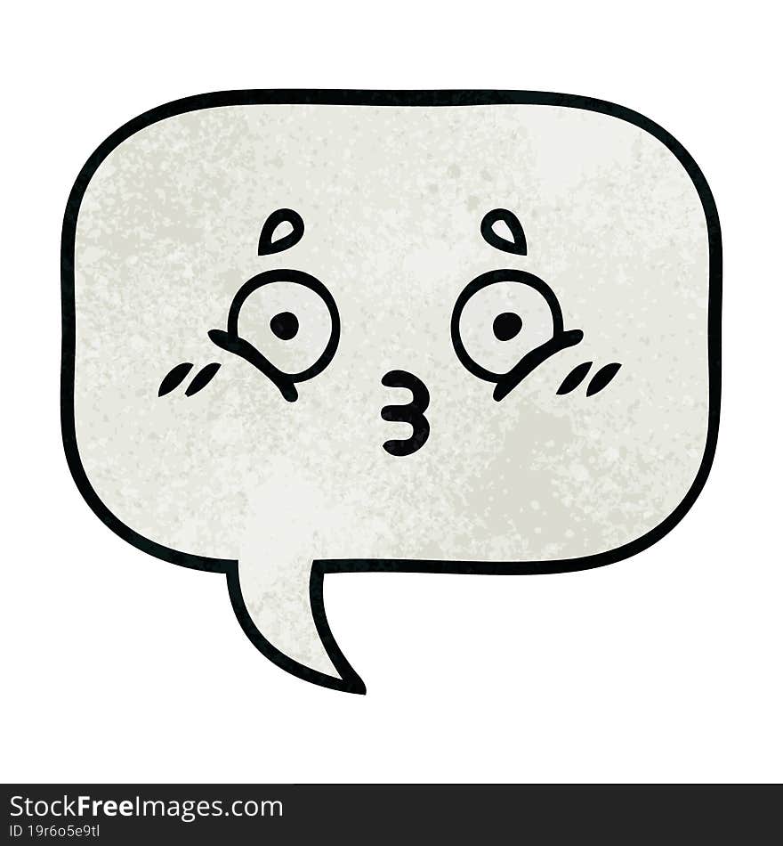 retro grunge texture cartoon speech bubble