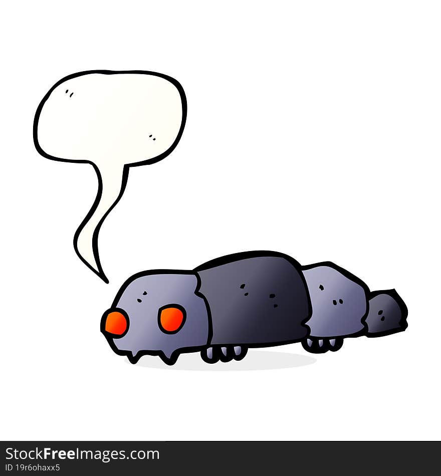 cartoon insect with speech bubble