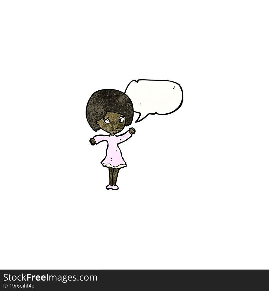 cartoon woman with speech bubble