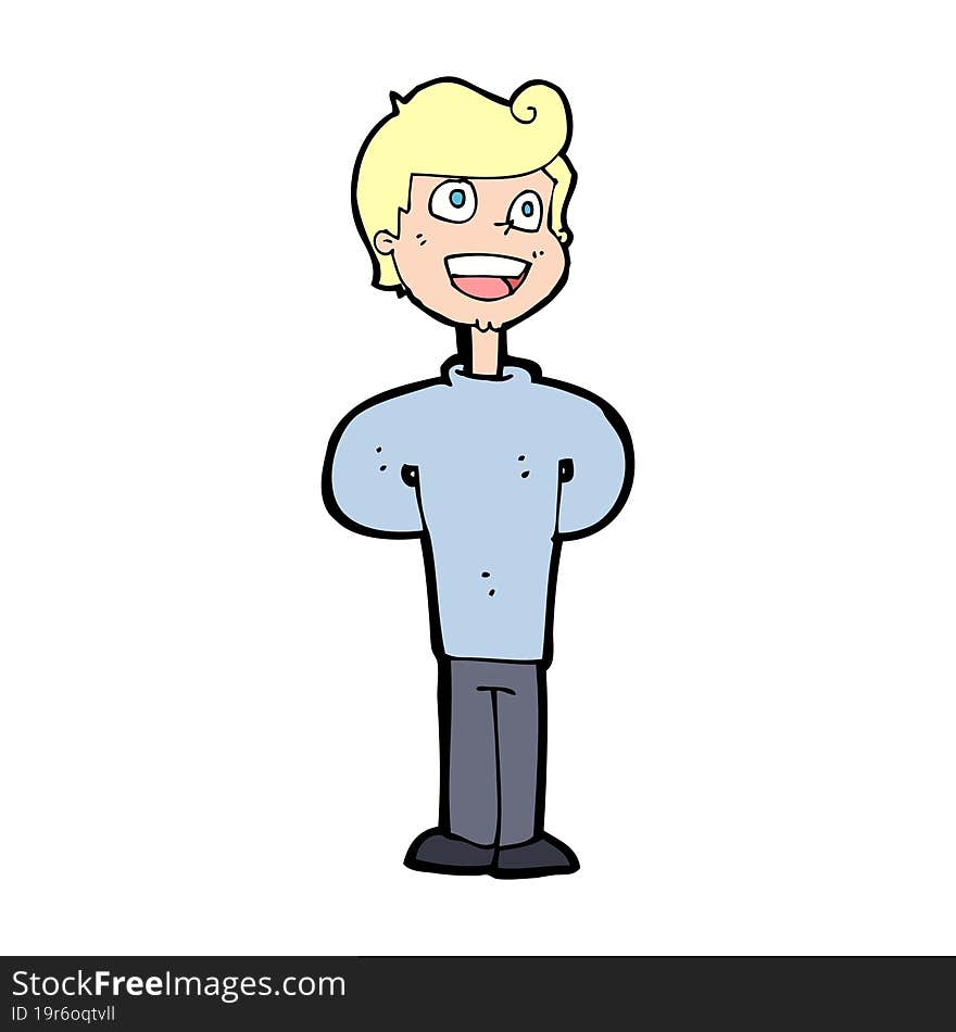 cartoon happy man