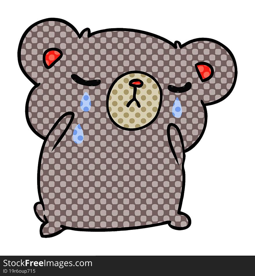 Cartoon Of A Cute Crying Bear