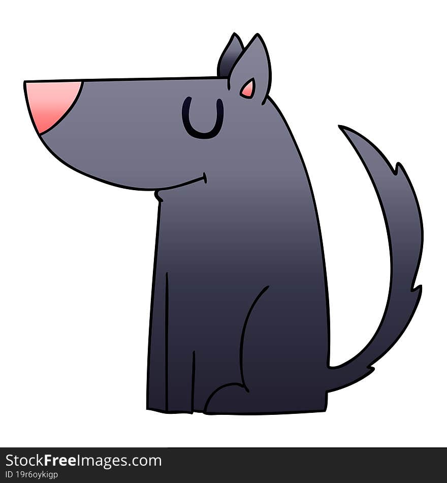 quirky gradient shaded cartoon dog