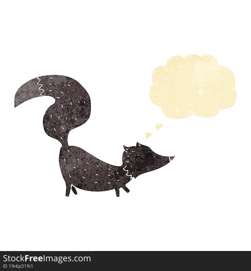 cartoon little wolf cub with thought bubble