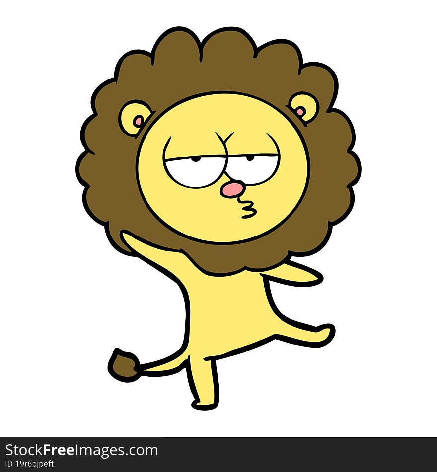 cartoon dancing lion. cartoon dancing lion