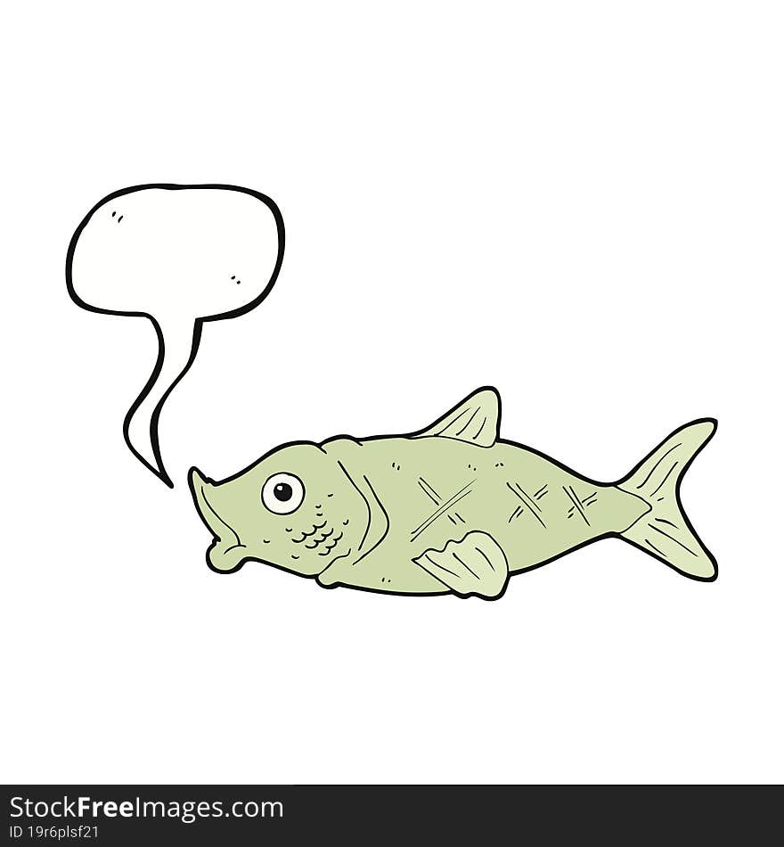 Cartoon Fish With Speech Bubble