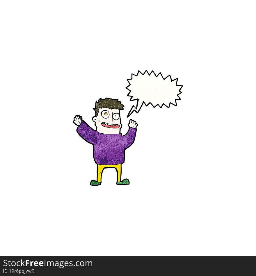 Cartoon Crazy Shouting Man