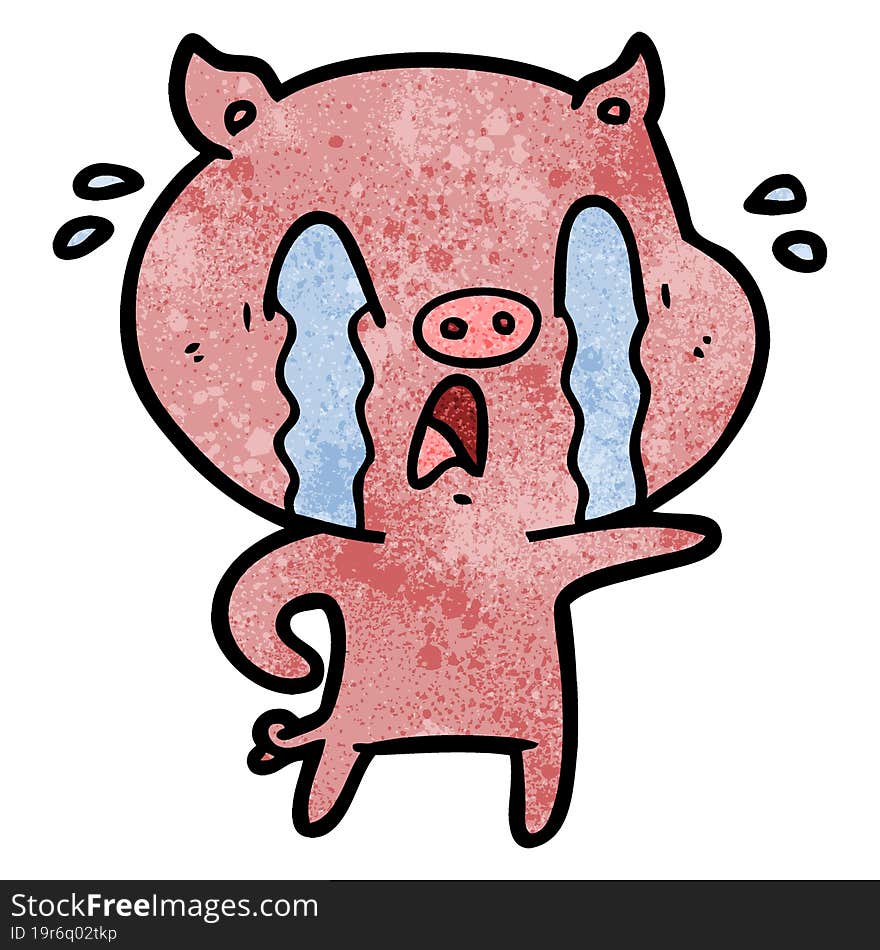 crying pig cartoon. crying pig cartoon