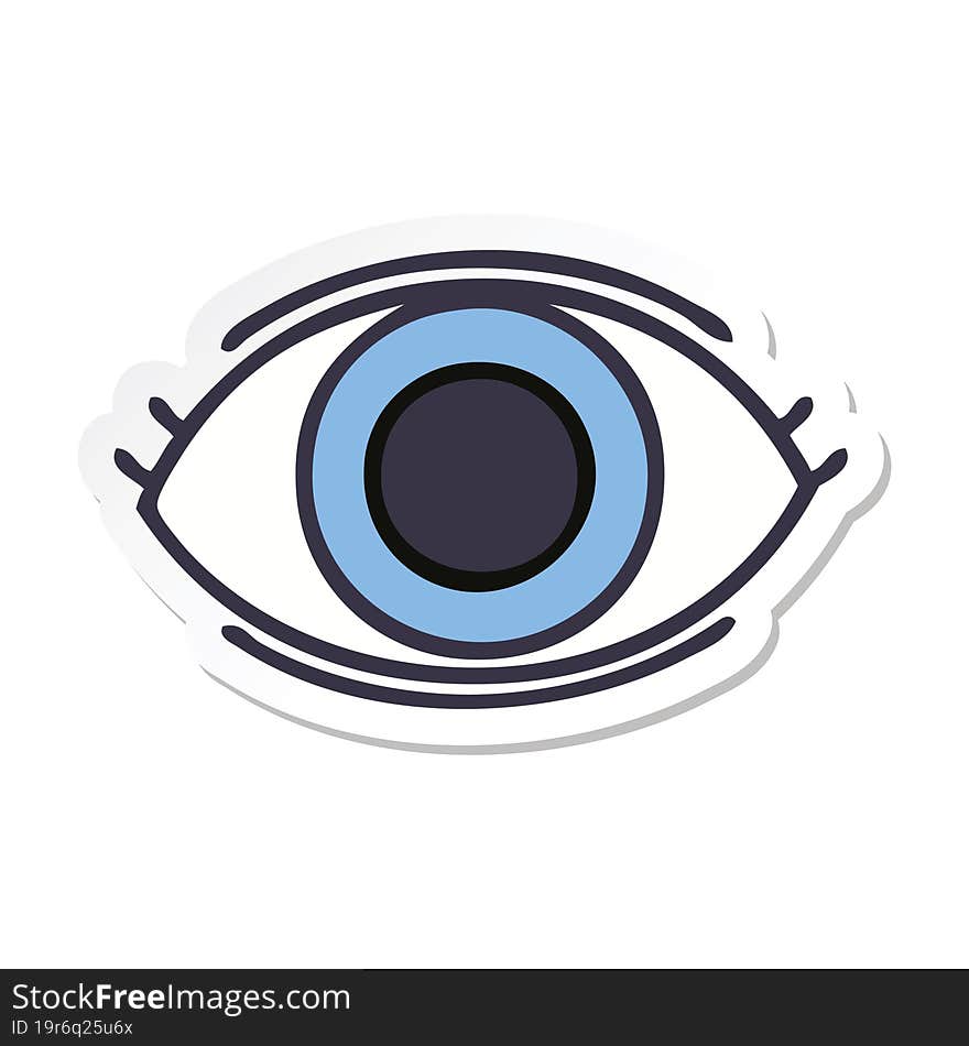 sticker of a cute cartoon eye