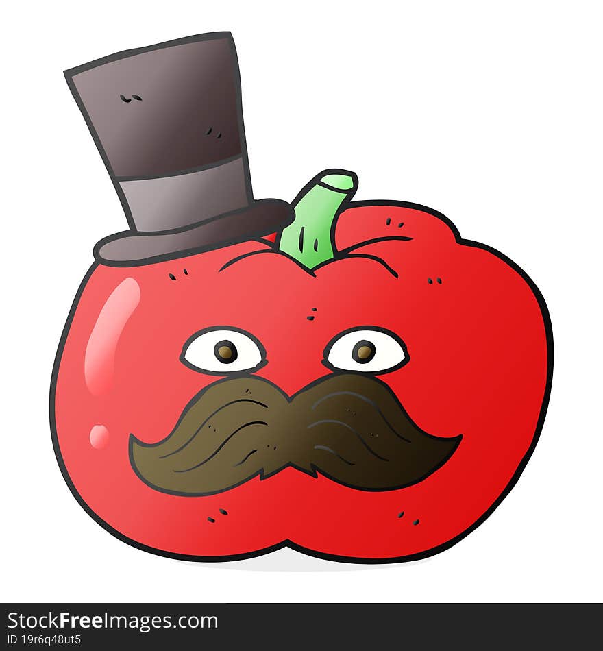 freehand drawn cartoon posh tomato