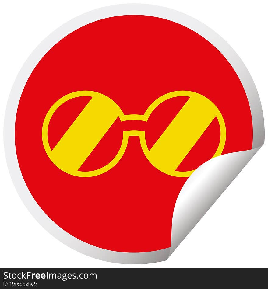 spectacles graphic vector illustration circular peeling sticker. spectacles graphic vector illustration circular peeling sticker