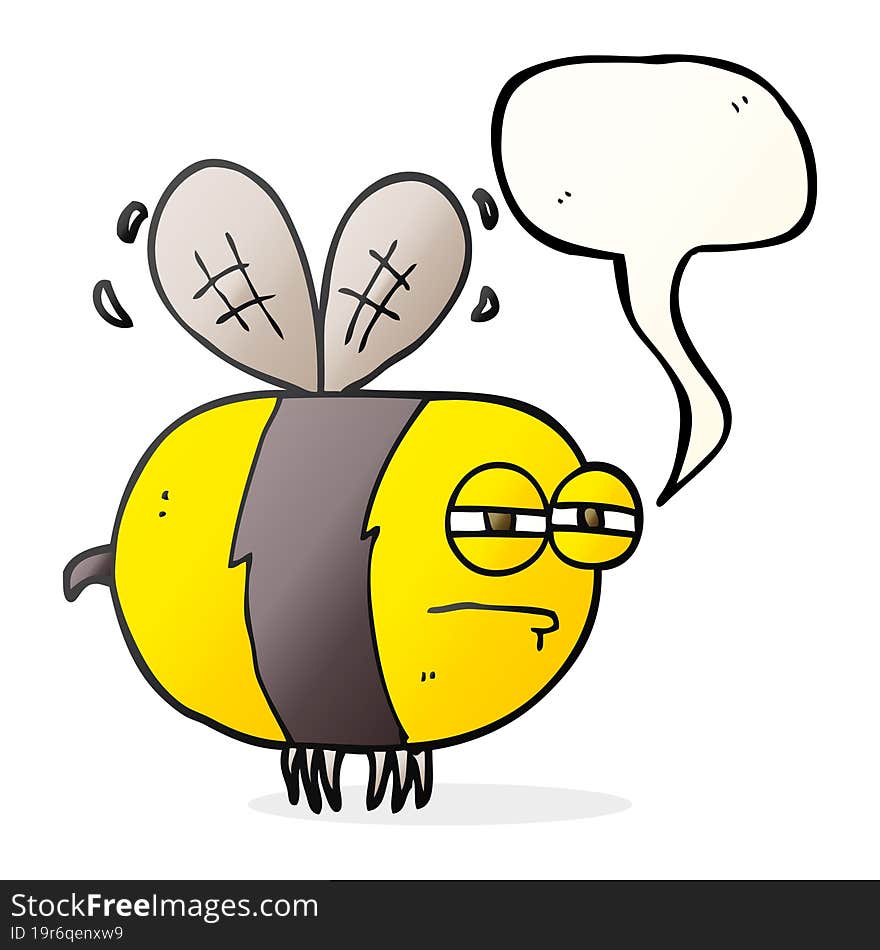 speech bubble cartoon unhappy bee