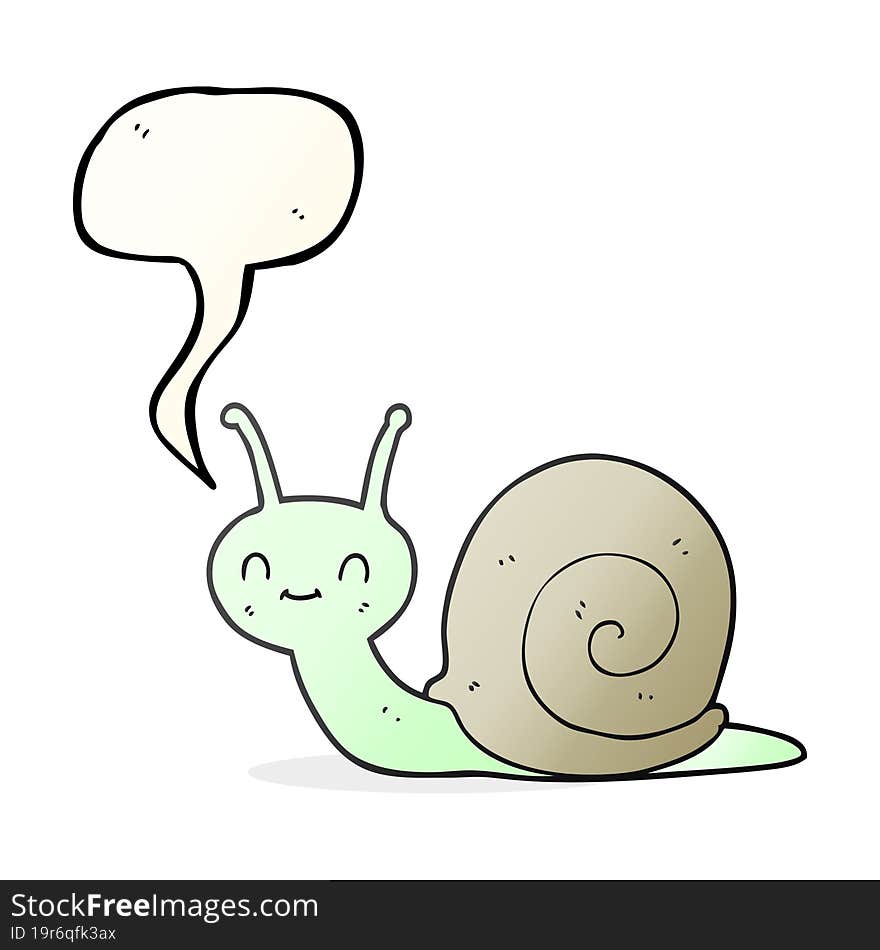 freehand drawn speech bubble cartoon cute snail