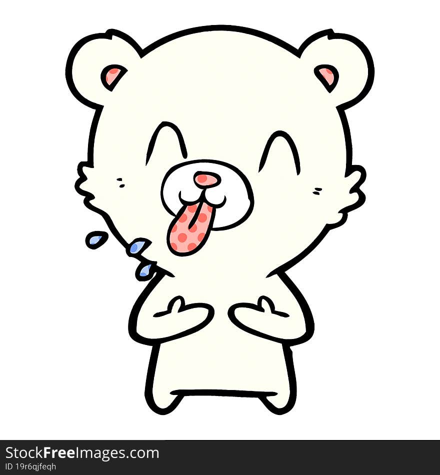 rude cartoon polar bear sticking out tongue. rude cartoon polar bear sticking out tongue