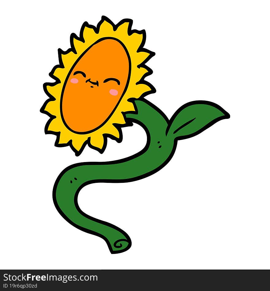 cartoon sunflower. cartoon sunflower