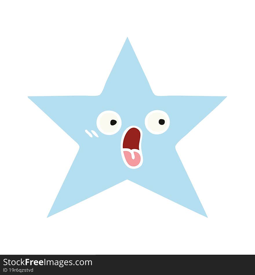 flat color retro cartoon of a star fish