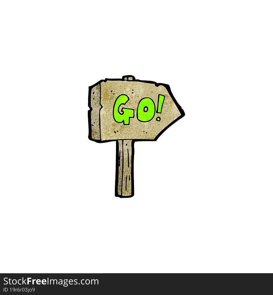 Go Sign Cartoon