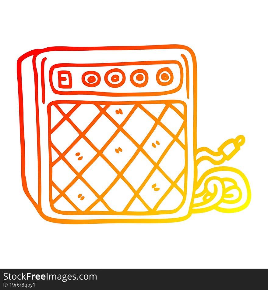 Warm Gradient Line Drawing Cartoon Retro Speaker System