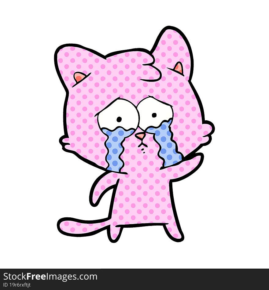 crying cartoon cat. crying cartoon cat