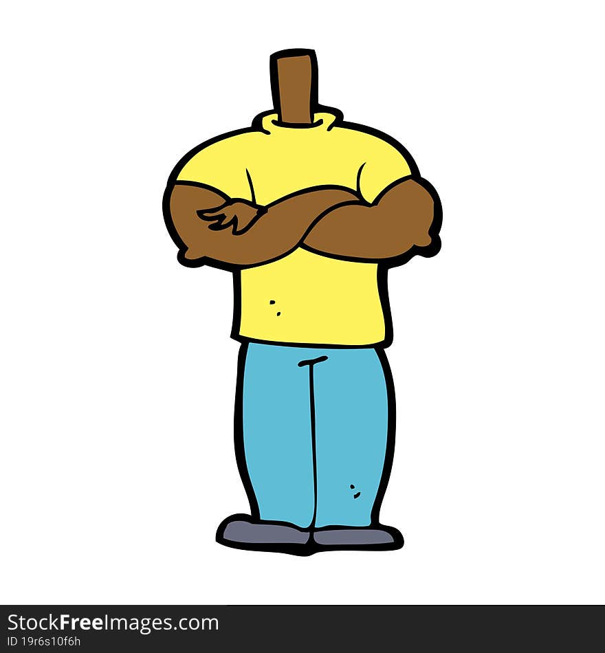 cartoon body with folded arms (mix and match cartoons or add own photos